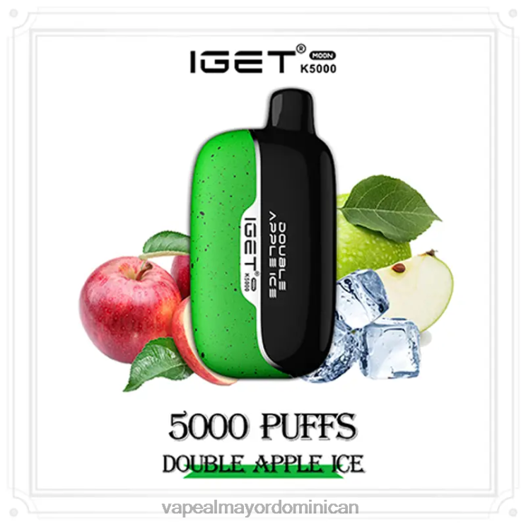 Liquido De Vape Al Por Mayor En República Dominicana 2P60X19 IGET Moon k5000 doble hielo de manzana