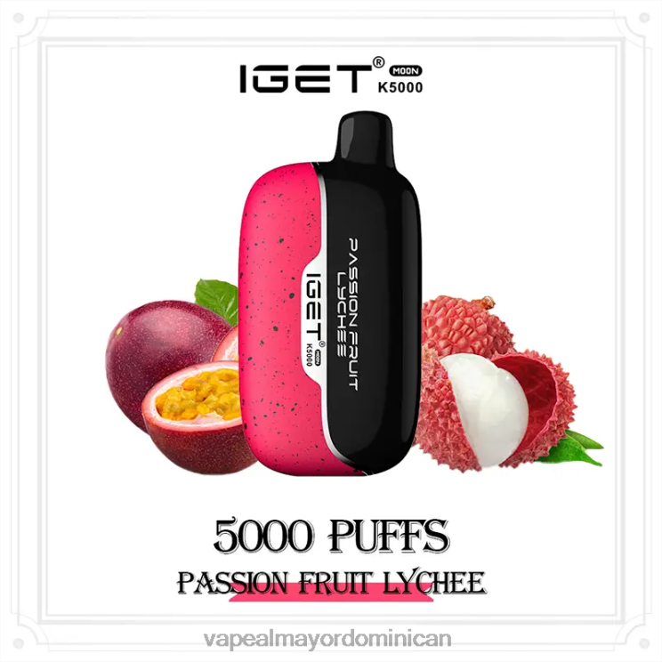 Mayorista Vape 2P60X10 IGET Moon k5000 lichi de maracuyá