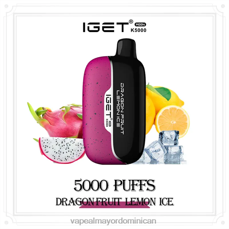 Mayorista Vape 2P60X20 IGET Moon k5000 fruta del dragón hielo de limón