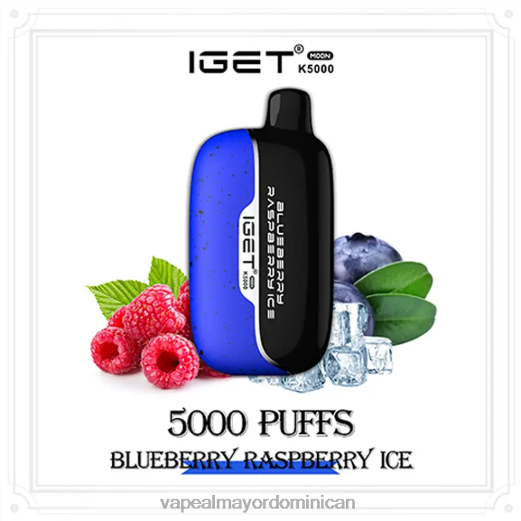 Mayorista Vapeo 2P60X3 IGET Moon k5000 hielo de frambuesa y arándanos