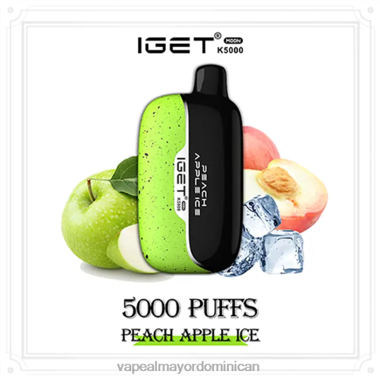 Tienda De Vapeo Al Por Mayor 2P60X7 IGET Moon k5000 hielo de manzana y durazno