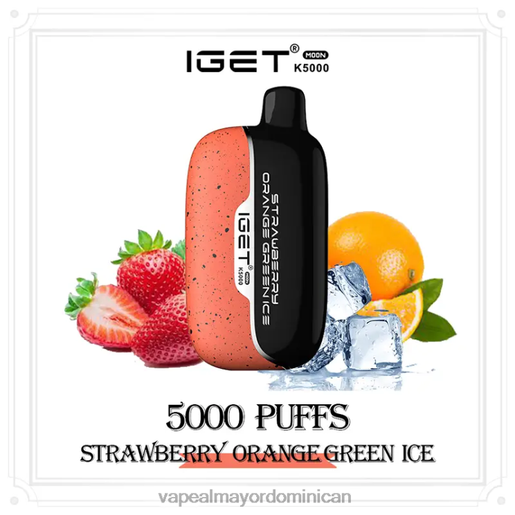 Tienda De Vapeo Al Por Mayor República Dominicana 2P60X12 IGET Moon k5000 fresa naranja verde hielo