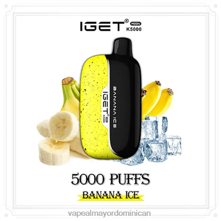 Vape Al Mayor Dominican 2P60X11 IGET Moon k5000 hielo de plátano