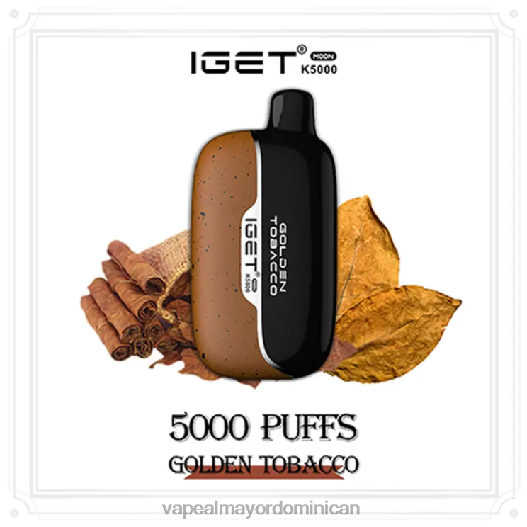 Vape Al Mayor Dominican 2P60X1 IGET Moon k5000 tabaco dorado