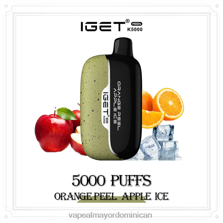 Vapeo Al Por Mayor 2P60X15 IGET Moon k5000 hielo de manzana con piel de naranja