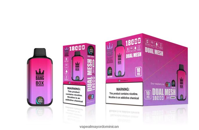 Bang Box 18000 bocanadas hielo de frambuesa agria 6H0X0498 Mayorista Vape