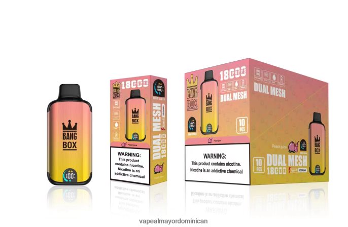 Bang Box 18000 bocanadas jugo de durazno 6H0X0491 Mayorista Vapeo