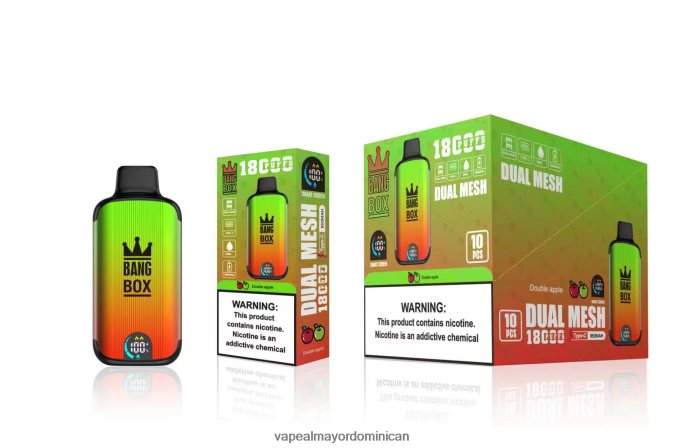 Bang Box 18000 bocanadas manzana doble 6H0X0493 Vapeo Al Por Mayor