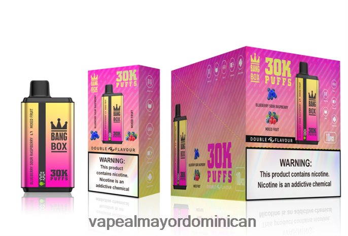 Bang Box 30000 inhalaciones de dos sabores. arándanos, frambuesa ácida y frutas mixtas 6H0X0466 Productos De Vapeo Al Por Mayor