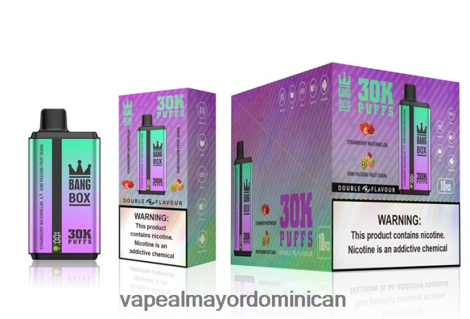 Bang Box 30000 inhalaciones de dos sabores. fresa sandía y kiwi maracuyá guayaba 6H0X0470 Tienda De Vapeo Al Por Mayor República Dominicana