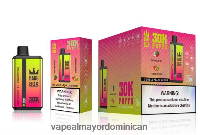 Bang Box 30000 inhalaciones de dos sabores. hielo de sandía y kiwi fresa 6H0X0462 Vape Desechable