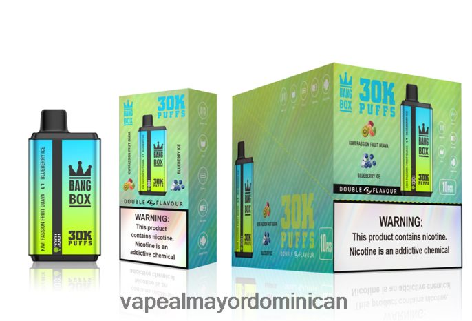 Bang Box 30000 inhalaciones de dos sabores. kiwi, maracuyá, guayaba y helado de arándanos 6H0X0465 Tienda De Vapeo Al Por Mayor