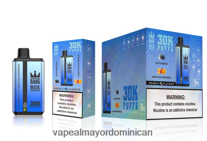 Bang Box 30000 inhalaciones de dos sabores. sandía black dragon ice & mango melocotón 6H0X0471 Mayorista Vapeo