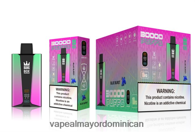Bang Box Pantalla inteligente de 30000 inhalaciones estallido azul 6H0X0482 Vape Desechable