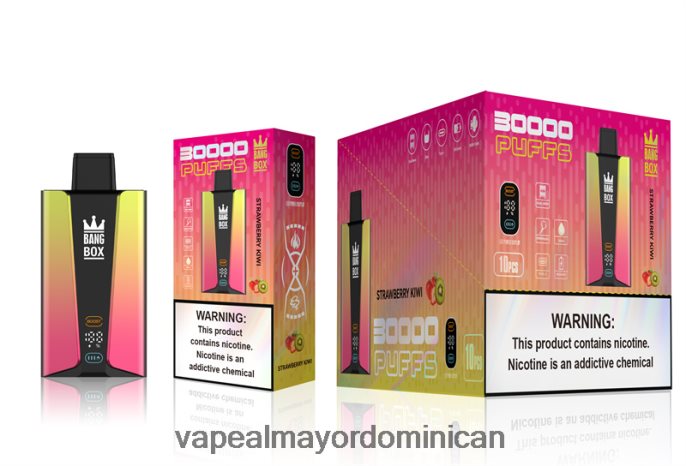 Bang Box Pantalla inteligente de 30000 inhalaciones kiwi fresa 6H0X0474 Distribuidor Vapeo Al Por Mayor