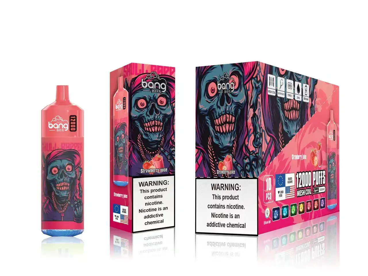 X82D120 - tienda de vapeo al por mayor República Dominicana jugo de fresa Bang Box 12000 bocanadas