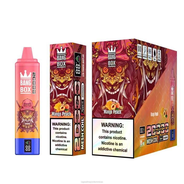 X82D128 - liquido de vape al por mayor en República Dominicana durazno mango Bang Box 20000