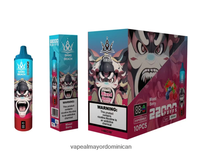 Bang Beach Pantalla inteligente de 22000 inhalaciones bayas mixtas 6H0X0421 Vape Al Mayor Dominican