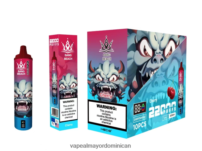 Bang Beach Pantalla inteligente de 22000 inhalaciones cereza 6H0X0417 Tienda De Vapeo Al Por Mayor