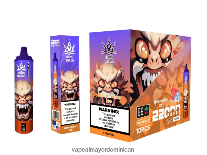 Bang Beach Pantalla inteligente de 22000 inhalaciones hielo de sandia 6H0X0422 Tienda De Vapeo Al Por Mayor República Dominicana