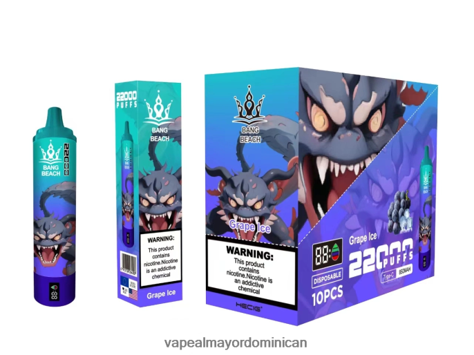 Bang Beach Pantalla inteligente de 22000 inhalaciones hielo de uva 6H0X0419 Liquido De Vape Al Por Mayor En República Dominicana