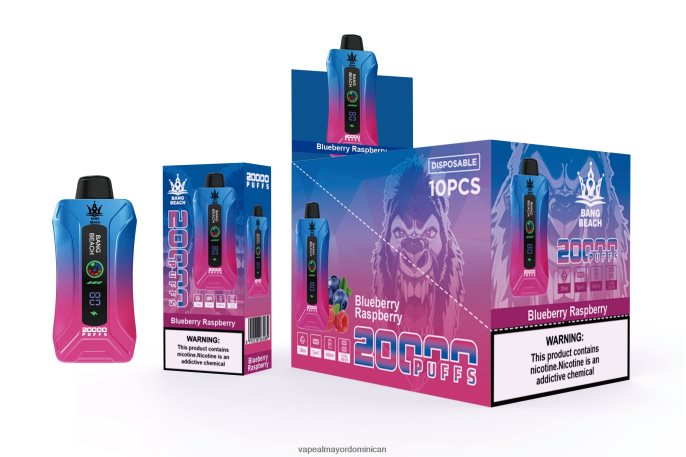 Bang Beach vape elegante de la pantalla de 20000 soplos frambuesa arándano 6H0X0412 Tienda De Vapeo Al Por Mayor República Dominicana