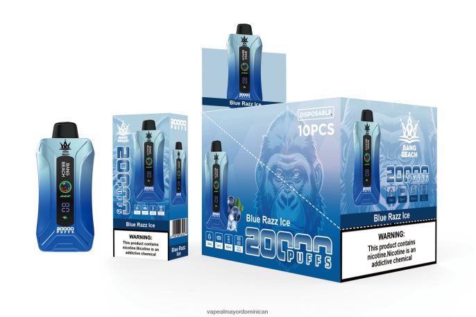 Bang Beach vape elegante de la pantalla de 20000 soplos hielo azul 6H0X0411 Vape Al Mayor Dominican
