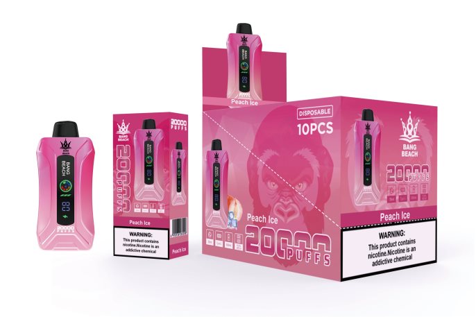 Bang Beach vape elegante de la pantalla de 20000 soplos hielo de durazno 6H0X049 Liquido De Vape Al Por Mayor En República Dominicana