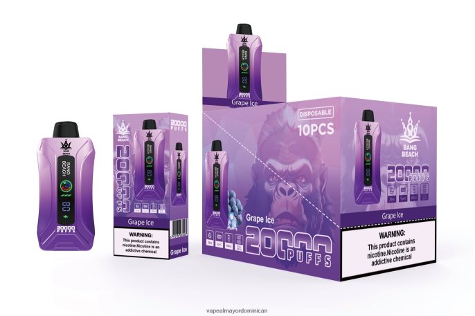 Bang Beach vape elegante de la pantalla de 20000 soplos hielo de uva 6H0X0410 Mayorista Vape