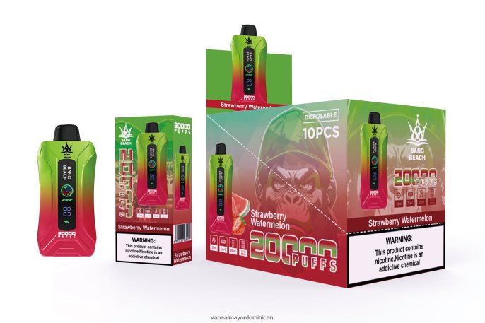 Bang Beach vape elegante de la pantalla de 20000 soplos sandia fresa 6H0X043 Mayorista Vapeo