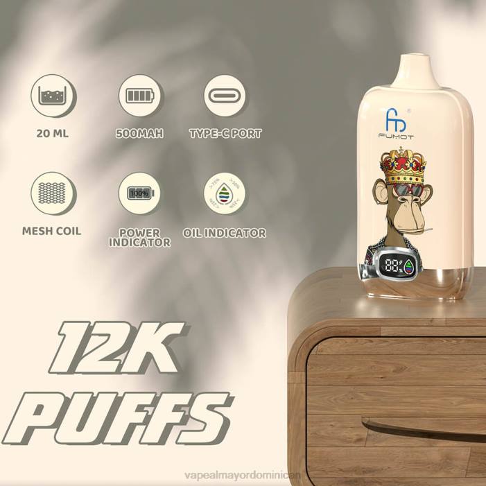 X82D4 - vape desechable desechable Fumot Tornado Digital Box 12000