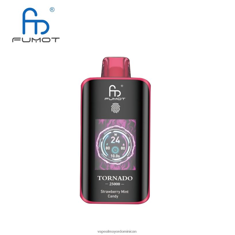 Fumot Tornado 25000 vaporizadores desechables caramelo de menta y fresa T680R815 Vapeo Al Por Mayor
