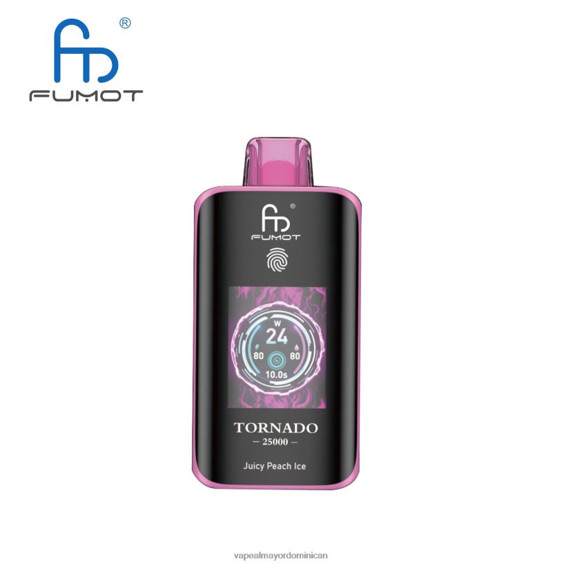 Fumot Tornado 25000 vaporizadores desechables jugoso hielo de durazno T680R87 Tienda De Vapeo Al Por Mayor