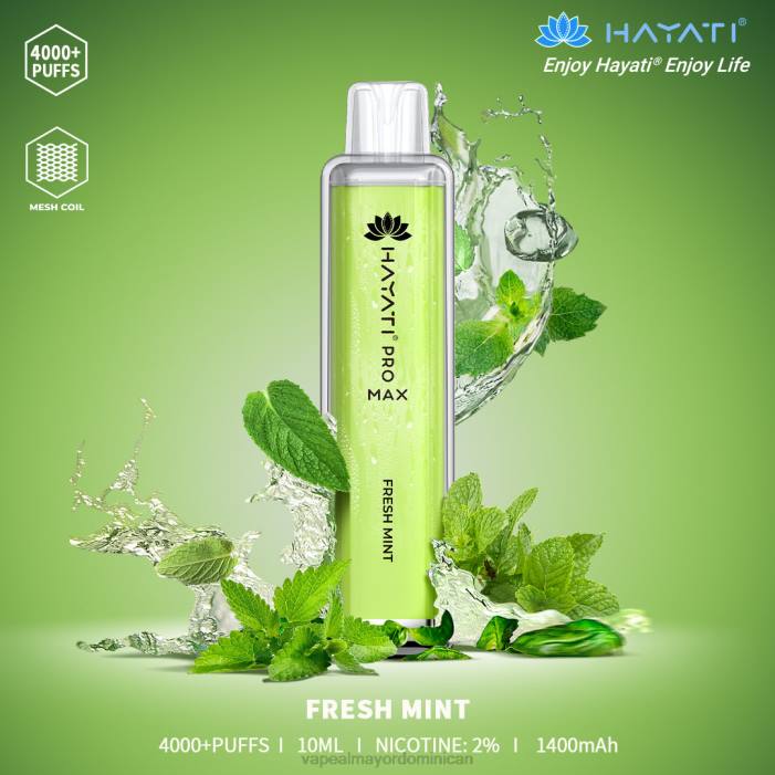 X82D158 - liquido de vape al por mayor en República Dominicana menta fresca Hayati Pro Max 4000