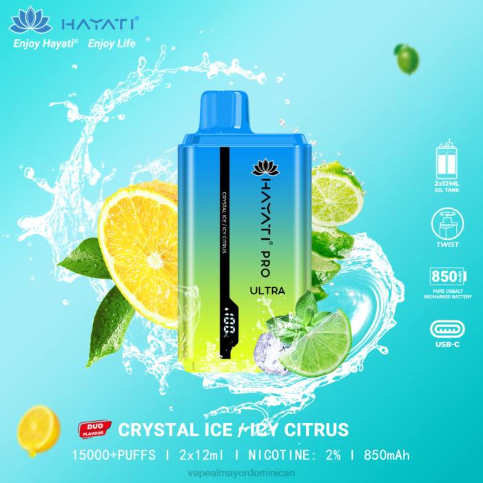 X82D223 - mayorista vapeo hielo cristalino/cítricos helados Hayati Pro Ultra