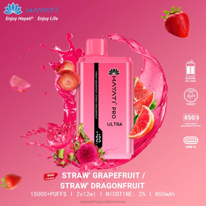 X82D231 - vape al mayor Dominican pomelo fresa/fruta del dragón de fresa Hayati Pro Ultra