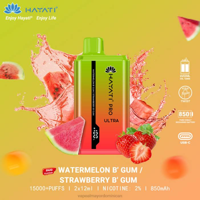 X82D232 - tienda de vapeo al por mayor chicle de sandía/chicle de fresa Hayati Pro Ultra