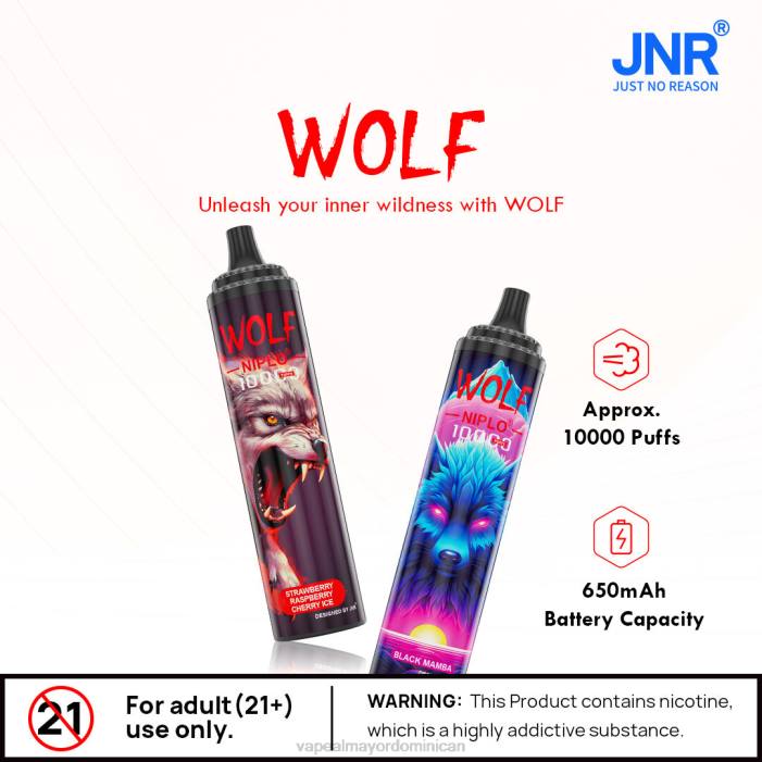 X82D101 - vape al mayor Dominican sandia frambuesa JNR WOLF NIPLO