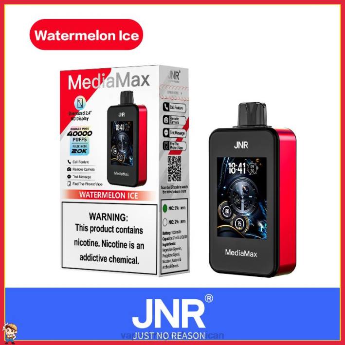 JNR MediaMax bocanada de 40k - liquido de vape al por mayor en República Dominicana hielo de sandia 460X18