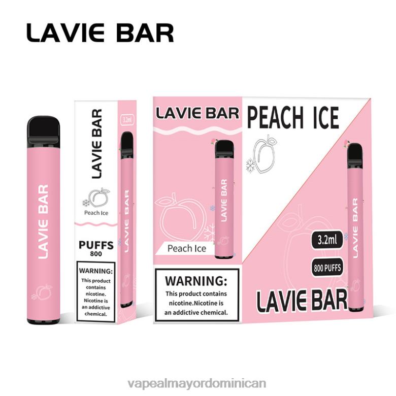 Vape Desechable TFX66314 LAVIE BAR 800 bocanadas hielo de durazno