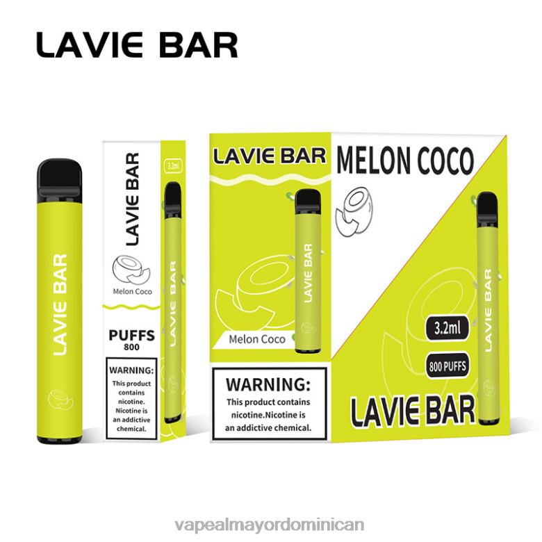 Vapeo Al Por Mayor TFX66315 LAVIE BAR 800 bocanadas melón coco