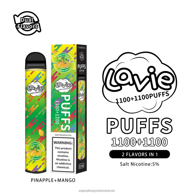 Distribuidor Vapeo Al Por Mayor TFX66296 LAVIE BAR Switch 2200 bocanadas piña/mango