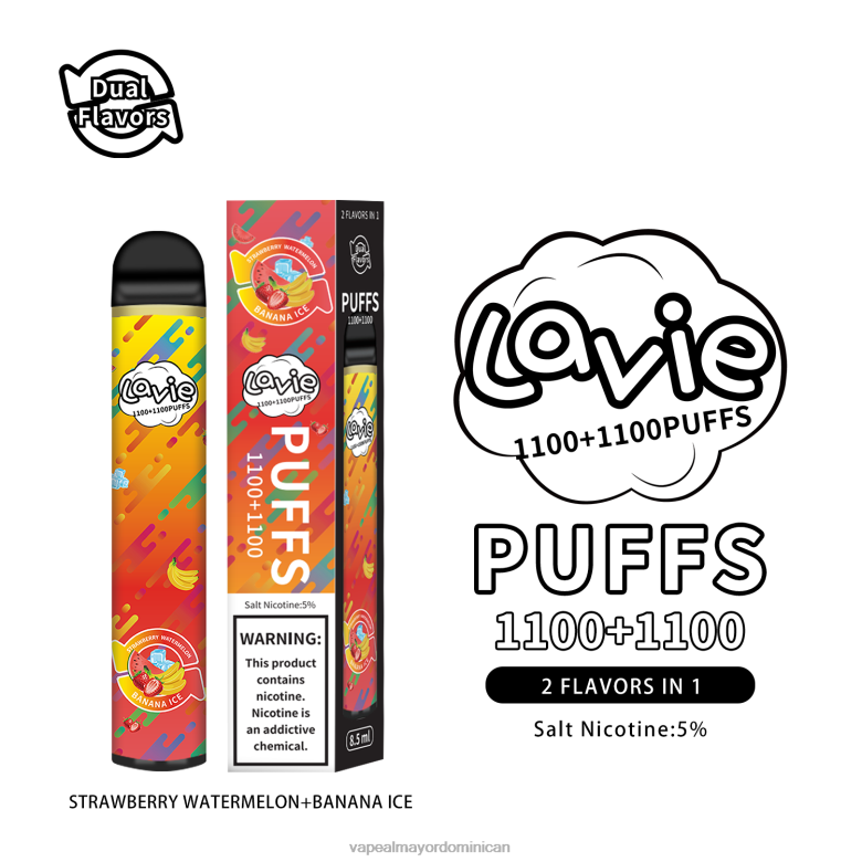 Vapeo Al Por Mayor TFX66295 LAVIE BAR Switch 2200 bocanadas helado de fresa, sandía/plátano