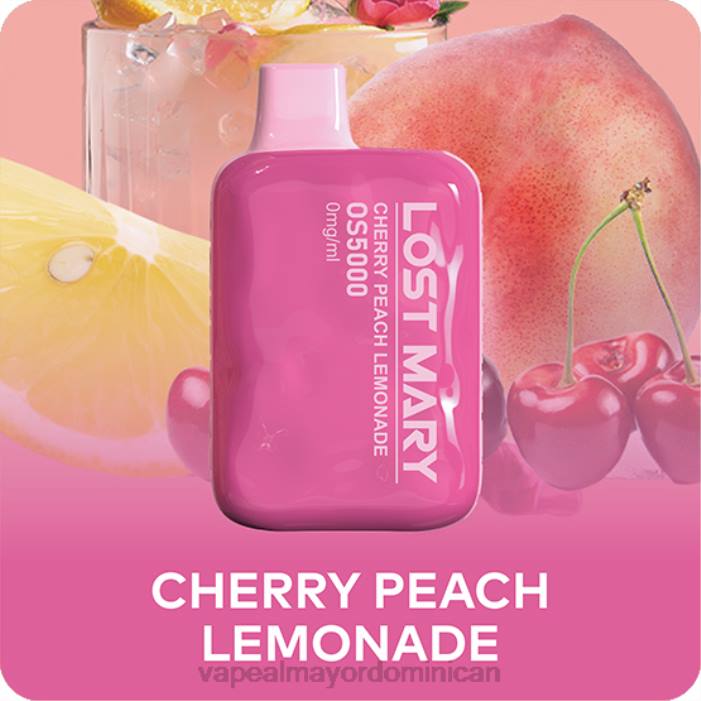 X82D511 - vape al mayor Dominican limonada de cereza y durazno LOST MARY OS5000 0mg/ml