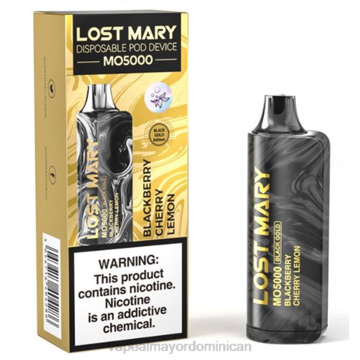 X82D343 - mayorista vapeo mora cereza limón LOST MARY MO5000 oro negro 10ml