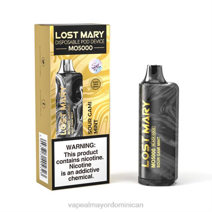 X82D346 - distribuidor vapeo al por mayor menta gami agria LOST MARY MO5000 oro negro 10ml