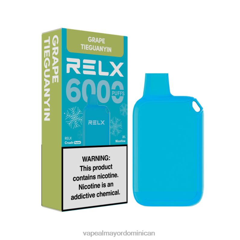 Productos De Vapeo Al Por Mayor 2V04418 RELX Crush Pocket 6000 helado uva tieguanyin