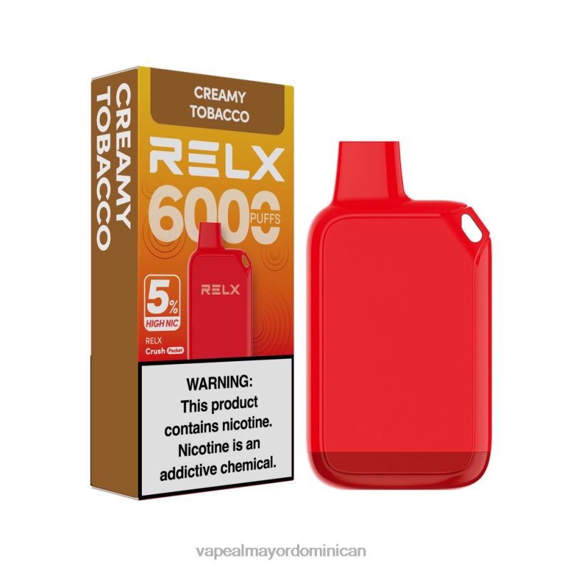 Productos De Vapeo Al Por Mayor 2V04428 RELX Crush Pocket 6000 5% alto nic tabaco cremoso