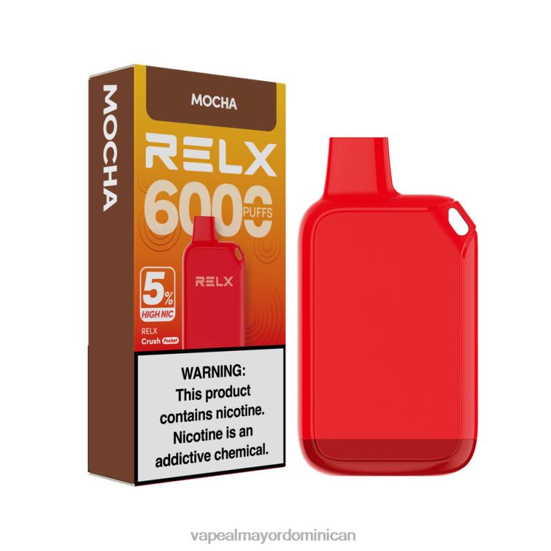 Vapeo Al Por Mayor 2V04425 RELX Crush Pocket 6000 5% alto nic moca
