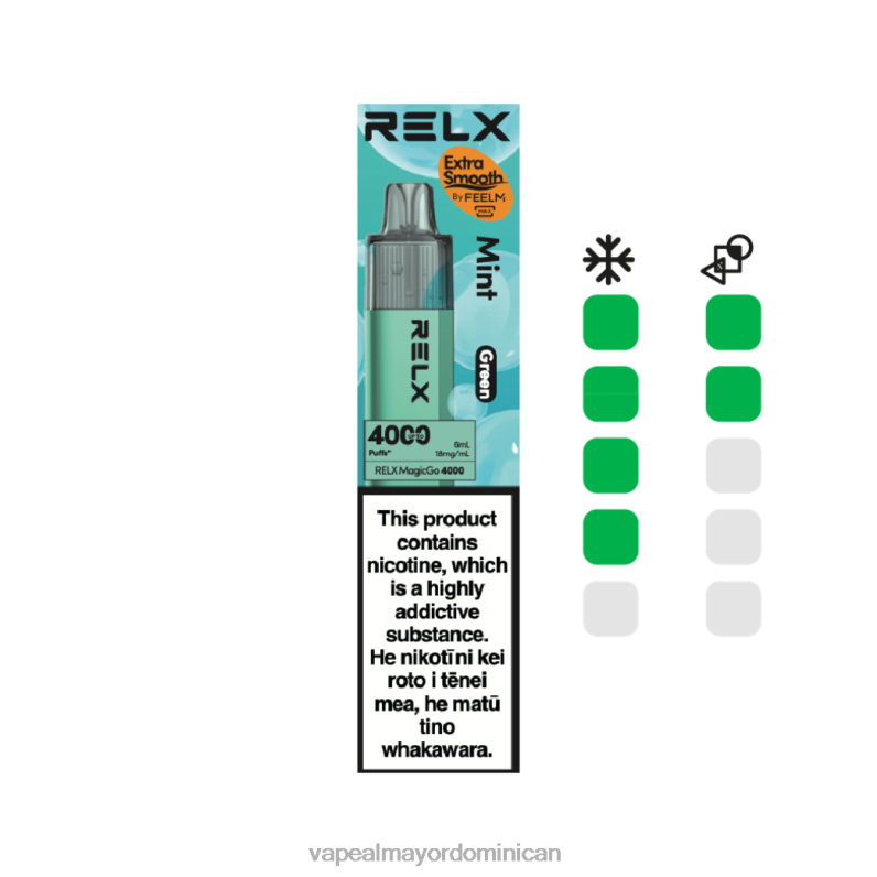 Vape Desechable 2V0444 RELX MagicGo 4000 vaporizadores desechables menta (verde)